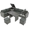 YOOCOZZ 6-Piece Patio Rattan Sectional Set - Adjustable Seating & Storage - 4 of 4
