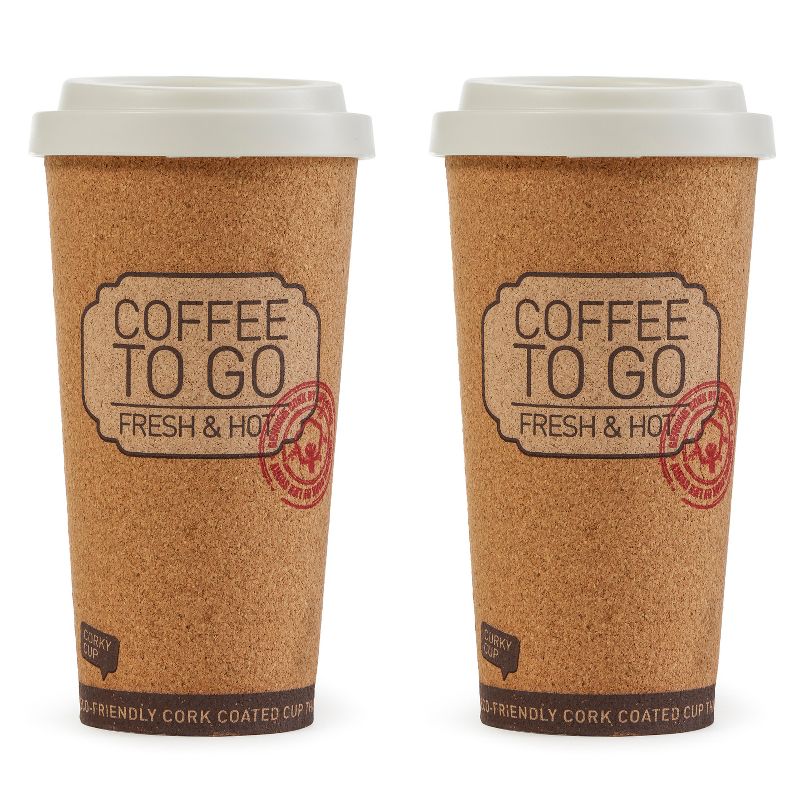 Life Story Corky Cup Reusable 16 oz Insulated Travel Mug Coffee Thermos (2 Pack), 1 of 7