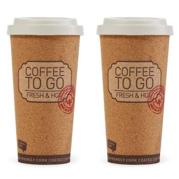 Life Story Corky Cup Reusable 16 oz Insulated Travel Mug Coffee Thermos (2 Pack)