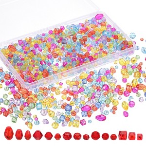 Unique Bargains Craft Embellishments Glass Assorted Beads with Container Box - 1 of 4