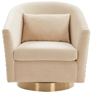 Clara Quilted Swivel Tub Chair - SFV4702 - Safavieh Couture - 1 of 4
