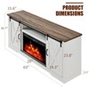AMERLIFE Fireplace TV Stand with Sliding Barn Door for TVs up to 73", Farmhouse 63" Fireplace Entertainment Center - 2 of 4