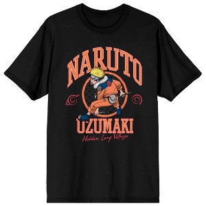 Naruto Classic Naruto Uzumaki With His Tongue Out Men's Black Short Sleeve Crew Neck Tee - 1 of 3