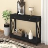 MOEPISY Console Table with Drawer and Storage Shelves, Foyer Entryway Sofa Table, Black - 2 of 4