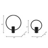Sagebrook Home Set of 2 Metal Decorative Ring Candle Holders - Contemporary Abstract Black Aluminum Ring - 3 of 4