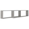 vidaXL Wall Cube Shelves 2 pcs Concrete Gray 39.4 in.x5.9 in.x11.8 in. Engineered Wood - 4 of 4