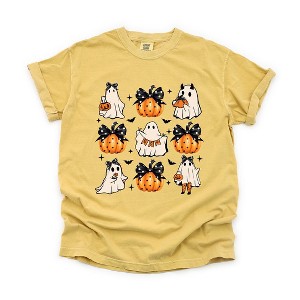 Simply Sage Market Women's Ghost and Pumpkin Coquette Short Sleeve Garment Dyed Tee - 1 of 4