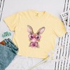 Bunny Sunglasses Bubblegum - Women's Boxy Crop Top Graphic T-Shirt - 3 of 4