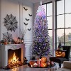 Snow Flocked Pencil Christmas Tree – Slim Artificial Xmas Tree with Sturdy Metal Stand - 3 of 4