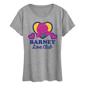 Women's - Mattel - Barney Love Club With Hearts Short Sleeve Graphic T-Shirt - 1 of 4