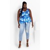 Women's Plus Size Serena Print Top - soft blue | CITY CHIC - 3 of 4