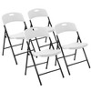 HOMLUX 6ft Portable Folding Table Sets with 4 Chairs, Built-in Wheels, Indoor Outdoor Camping - 3 of 4