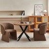 Set of 2 Teddy Upholstered Arm Chairs, Comfy Accent Side Chairs for Dining Room, Living Room, Modern Single Sofa Chair Set-Maison Boucle - 3 of 4
