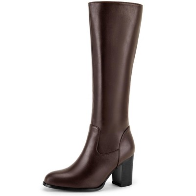 Perphy Women's Pointed Toe Block Heel Knee High Boots
