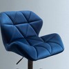 Mshliw Velvet Tufted Swivel Office Chair with Adjustable Height, Dining Chair, Black Metal Base & Casters for Home or Workspace - 3 of 4