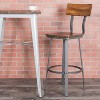 Emma and Oliver Rustic Walnut Dining Barstool with Wood Back/Seat & Gray Frame - 2 of 4
