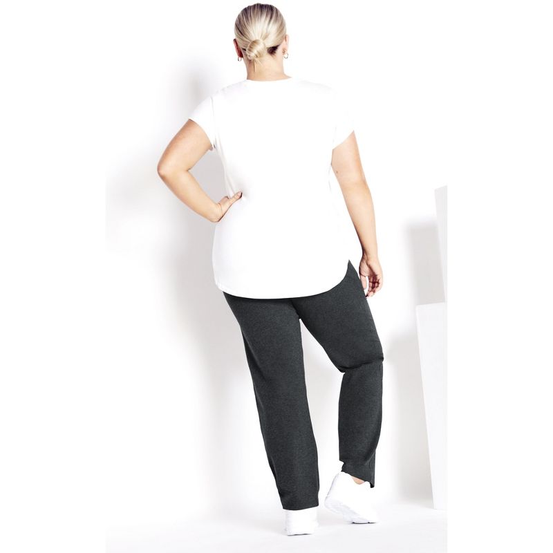 Women's Plus Size Supima® Active Pant Charcoal - petite | AVENUE, 2 of 4