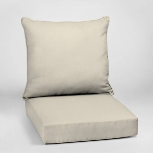 Canvas Texture Deep Seat Outdoor Cushion Set Sand - Arden Selections, Brown