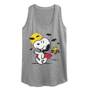 Women's - Peanuts - Vampire Snoopy Woodstock Graphic Racerback Tank - 1 of 4