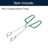 Unique Bargains Electroplating Heat-Resistant Non-Slip Comfort Grip Scissor Tongs 2 Pcs - 3 of 4