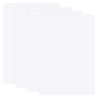 Unique Bargains Aluminum Reflective UV Protected Waterproof White Blank Metal Signs 4 Pcs