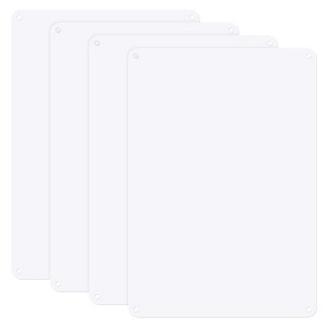 Unique Bargains Aluminum Reflective UV Protected Waterproof White Blank Metal Signs 4 Pcs - 1 of 4