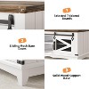 Modern Farmhouse Coffee Table with Storage, 48'' Large Cocktail Table with Sliding Barn Doors Rectangular Center & Rustic Coffee Table - 3 of 4