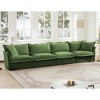 Oversized 156.6" Chenille Slipcovered 4 Seater Modular Sectional Sofa with French Edges and Removable Covers, 4-Piece Free combination - 3 of 4