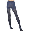 Memoi Diamond Daze Cotton Blend Sweater Tights Bijou Blue M-L - 3 of 4