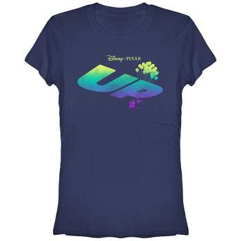 Juniors Womens Up Rainbow Logo T-Shirt