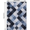 Plaid Runner Rug – Machine Washable, Abstract Geometric Design, Non-Slip, for Hallway, Kitchen, Bedroom, Living Room - 2 of 4