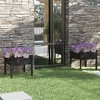 vidaXL Garden Planters Set, Solid Pinewood Construction, Black, 27.6"x27.6"x27.6", Weather-Resistant, Ideal for Outdoor Use, Requires Assembly - 2 of 4