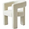 Nordlys White Bouclé Lounge Chair Modern Design Style Upholstery Dining Room - 3 of 4