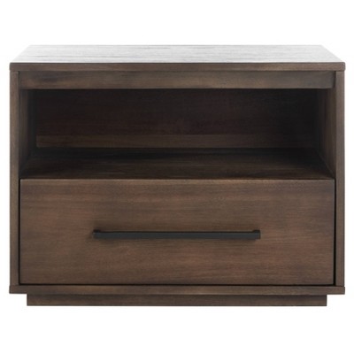 Mallory 1 Drawer Nightstand Dark Chocolate - Safavieh