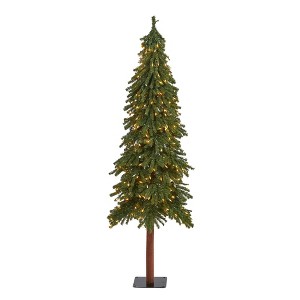 6ft Nearly Natural Pre-Lit Grand Alpine Artificial Christmas Tree Clear Lights - 1 of 4