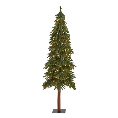 6Ft Nearly Natural Pre-Lit Grand Alpine Artificial Christmas Tree Clear Lights : Target