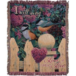 Manual Woodworks and Weavers Decorative Christian Blanket – I Will Sing of the Lord’s Great Love 50 x 60 - 1 of 3