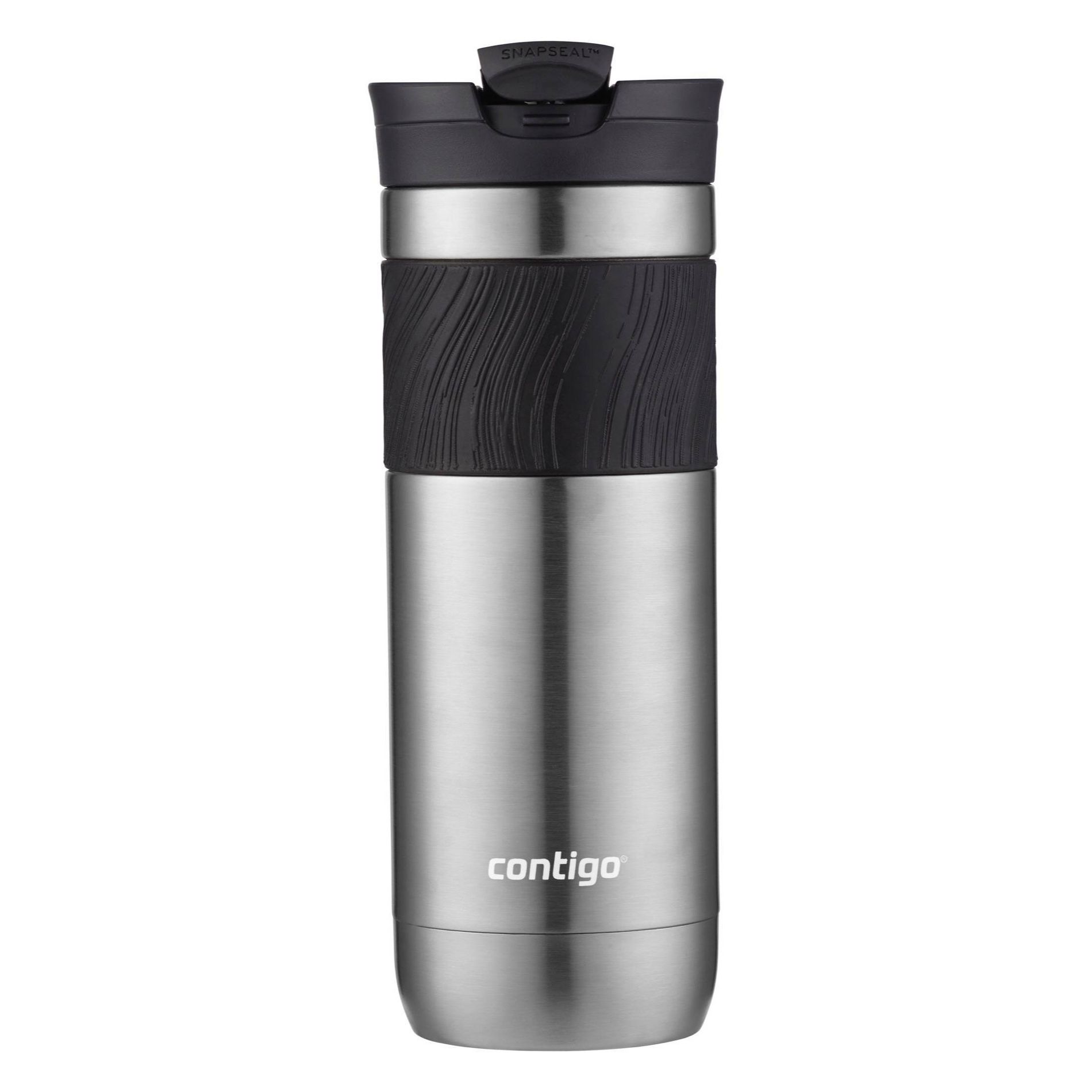 Contigo Byron 2.0 20oz Stainless Steel Travel Mug with SNAPSEAL Lid and Grip Gunmetal: Insulated Coffee Cup, Dishwasher-Safe