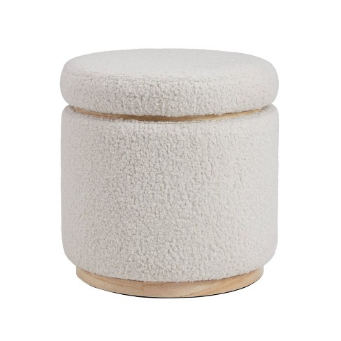 White Natural Plain 10-26 Cm Small Footstool With Wooden or