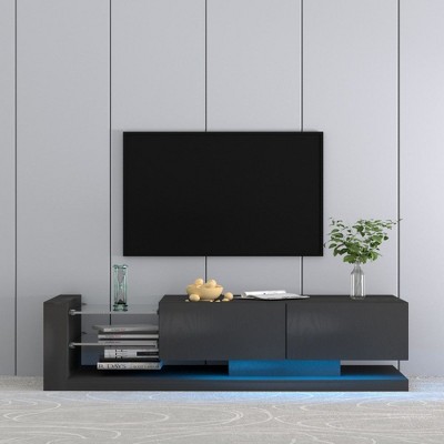 CAVINAS RGB LED TV Stand for 75" TVs, 70.8" Entertainment Center with Storage Cabinets,TV Console for Living Room,Bedroom,Home