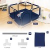 GOTGELIF 50"x50" 4-Panel Baby Playpen Spacious & Secure Portable Playard - 3 of 4