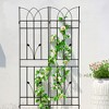 2 Pack Metal Garden Trellis 71" x 17.7" Rustproof Trellis for Climbing Plants Outdoor Flower Support Black - 2 of 4