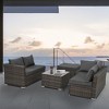 LOVSON 4-Piece PE Wicker Patio Furniture Set with Tempered Glass Coffee Table - All-Weather Outdoor Dining Set for Garden, Poolside & Deck - 4 of 4