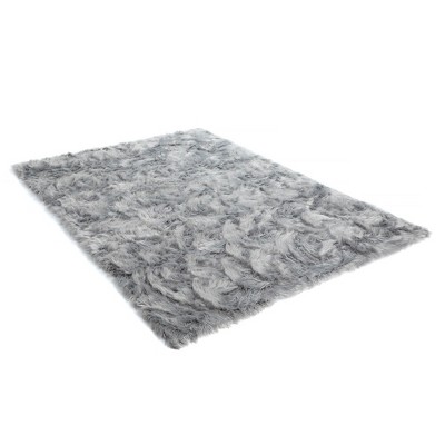 Walk on Me Brown 6 ft. x 9 ft. Solid Super Soft Faux Fur Area Rug