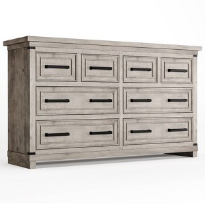 8 Drawer Dresser, 55 Inch Wide Dresser for Bedroom, Farmhouse Chest of Drawer with Metal Handle, Natural Wood Texture Dresser Cabinet - 1 of 4