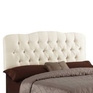 Seville Faux Silk Upholstered Headboard - Shantung Parchment - Full - Skyline Furniture