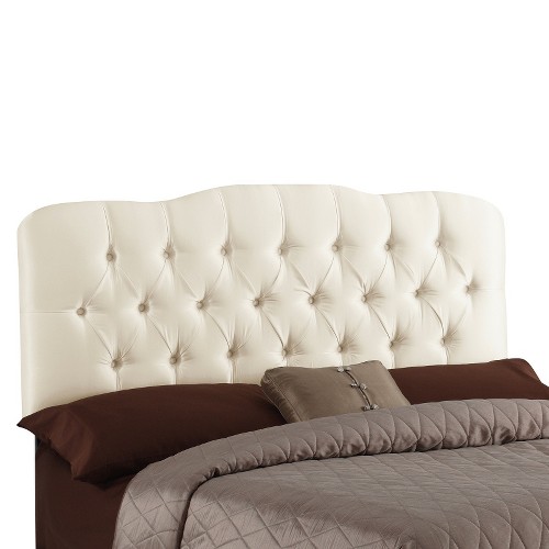 Seville Faux Silk Upholstered Headboard - Shantung Parchment - King - Skyline Furniture