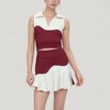 Anna-Kaci Active Women's Sleeveless Colorblock Cropped Top with Collared Neckline and Sculpted Contrast Design - 2 of 4
