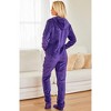 Women's Warm Fleece One Piece Hooded Footed Zipper Pajamas, Soft Adult Onesie Footie with Hood for Winter - image 4 of 4