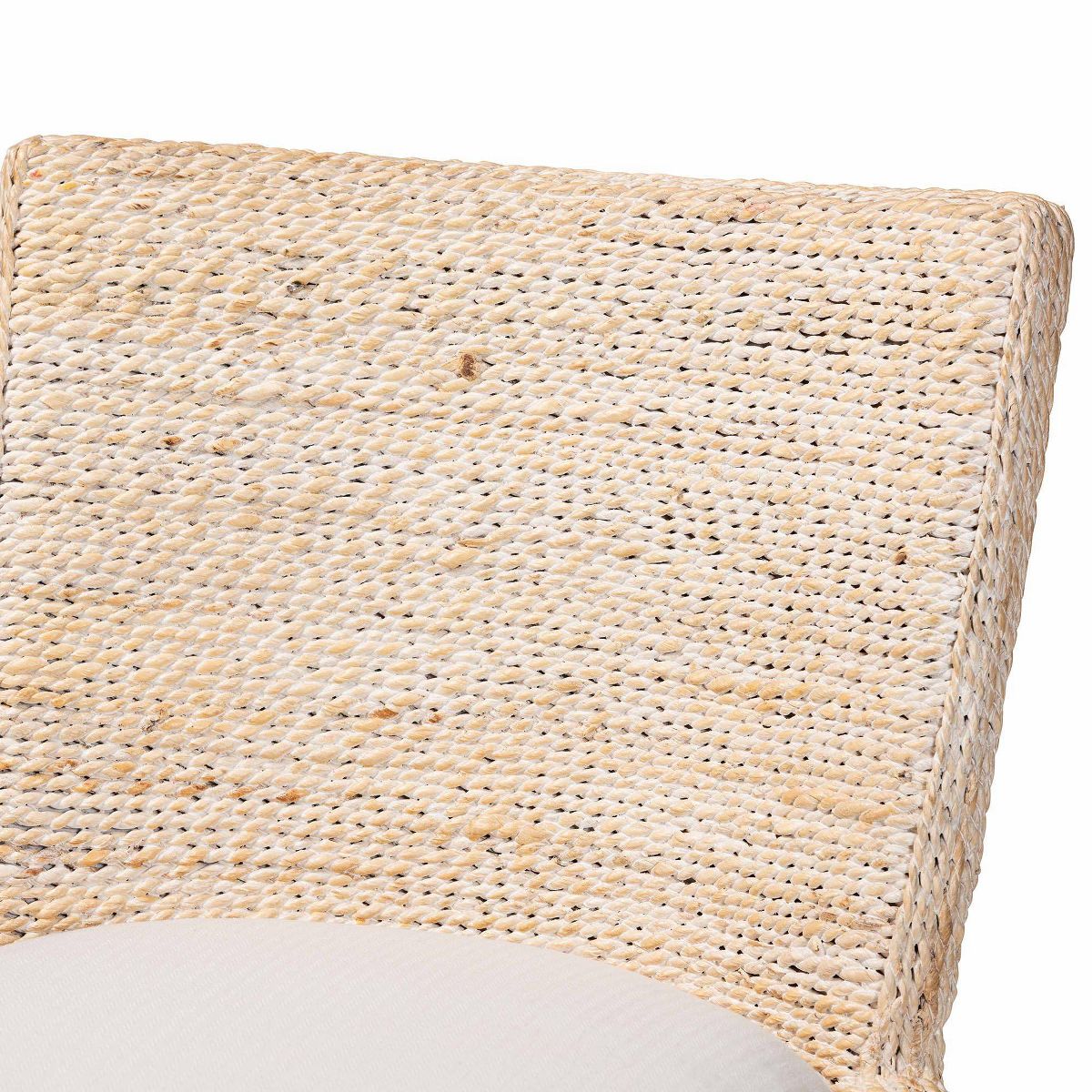 bali & pari Ridley Seagrass Dining Chair with Mahogany Wood Frame White Wash - thumbnail 9